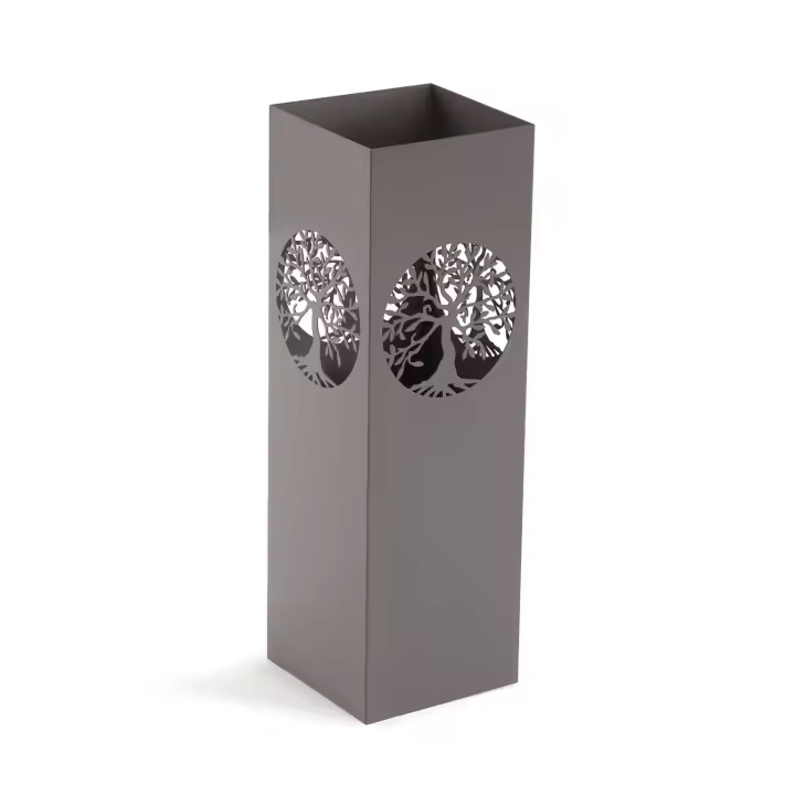 Versa - Paragüero  árbol de la vida en metal color gris calado de 15x15x49 cm - 1