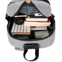 Mochila impermeable antirrobo para para hombre, bolsa trasera ligera libros, elegante, 15,6" - details 41