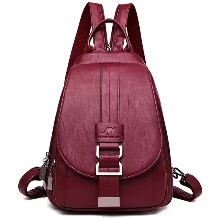 Mochila Multifuncional De Cuero Para Mujer Diseñadora Antirrobo Gran Capacidad Estilo De Viaje Moda Para Adolescentes - 1