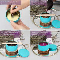DIY Candle Making Kit, DIY Candle Craft Tools Set with Candle Tins, Watering Pot and Spoon, Wicks Stickers, Candle Wicks, Candle Wicks Holder, Colour Block, Label and Beeswax - details 4