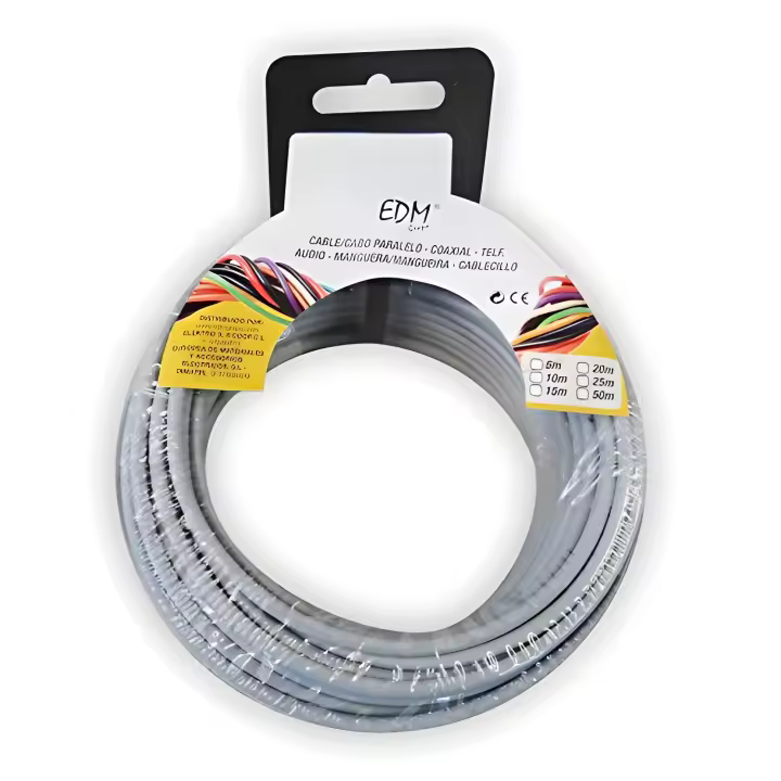 Edm Carrete Cablecillo Flexible 1.5mm Gris 25mts Libre de Halógenos para Cables de Ordenador - 1