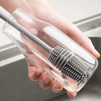 Cepillo De Botella Con Mano Larga De Silicona Para Limpieza Multifuncional De Tazas Aisladas Herramientas Domésticas Sin Puntos Morteros - details 2