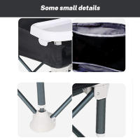 Trona portátil plegable para bebé con correa de seguridad y bandeja de comedor, silla de playa para niños, cómodo asiento de alimentación para niños que acampan - details 2