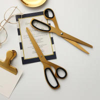 Tijeras De Acero Inoxidable Dorado Estilo Nórdico Simplicidad Asimétrica Para Cortar Papel Herramientas DIY Para Arte Escuela Oficina - details 0