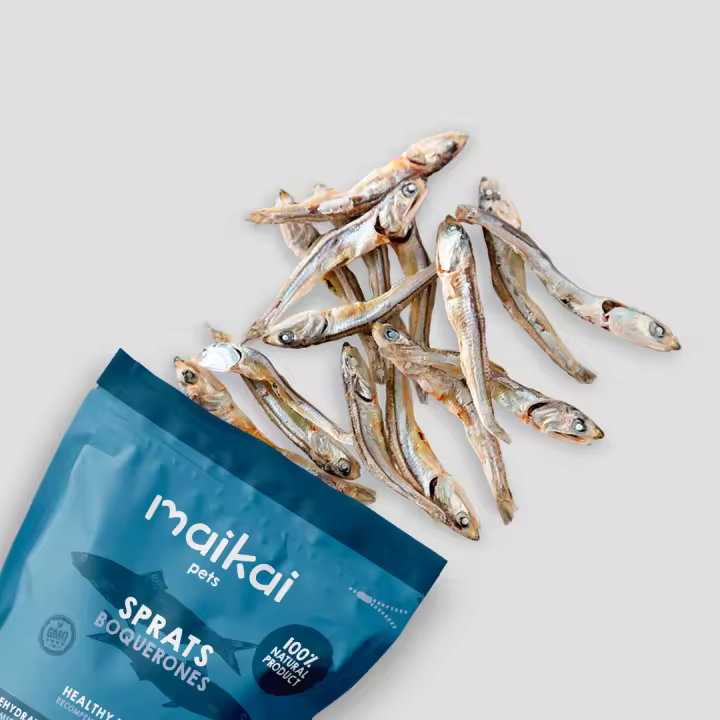 MAIKAI Boquerones Deshidratados 100 g - Chuches para Perros - Premios 100% Naturales - Snacks para Perros y Gatos - Fuente de Omega 3 y Omega 6 - 1