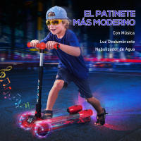 HOMCOM Patinete para Niños Scooter Plegable con Altura Ajustable de 4 Niveles y Música Luces y Nebulizador de Agua +3 Años 62x27x63-81 cm - details 3