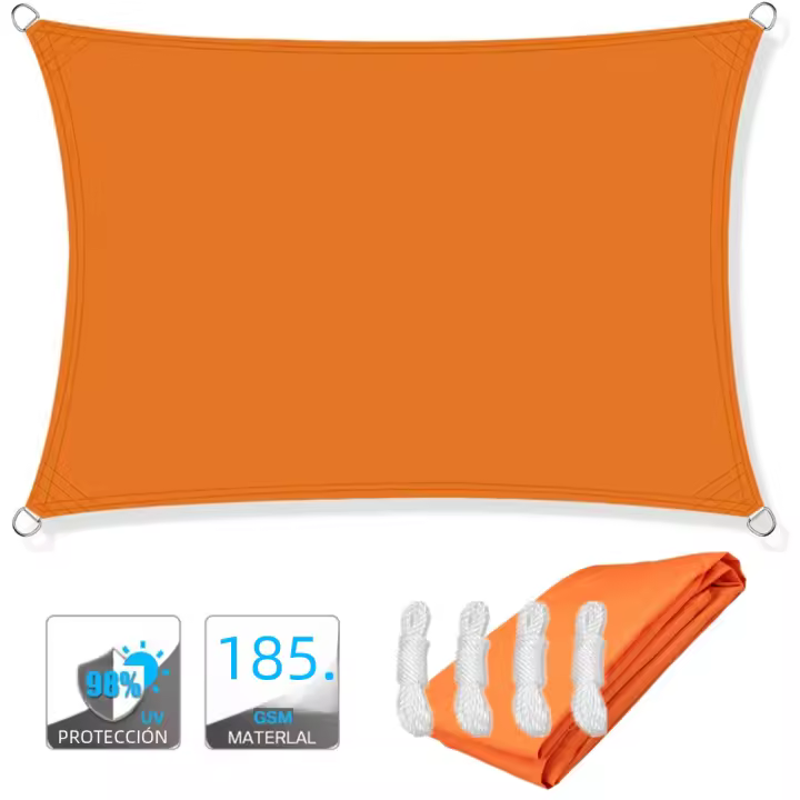 Vela de Sombra Rectangular Impermeable Protección de Clima UV para Patio Balcón Jardín - 1