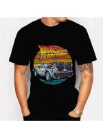 Camiseta De Algodón Para Hombre Con Patrón De Back to the Future Estilizada Casual Y Suelta Para Todas Las Estaciones Cuello En V Sin Capucha - details 1