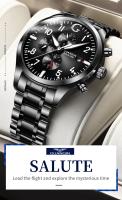 Reloj Mecánico Automático GUANQIN Para Hombre Con Correa De Acero Inoxidable Cristal De Zafiro Resistente Al Agua Luminoso Estilo Militar Piloto Clásico - details 1