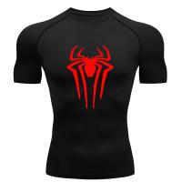 Camiseta De Deporte Para Hombre Con Estampado De Araña T-Shirt De Compresión Para Gimnasio Transpirable Y Secado Rápido Manga Corta Estilo Y2K Para Verano - details 1