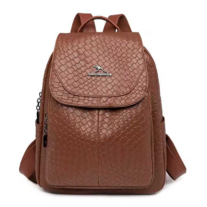 Mochila De Cuero Vintage Para Mujer Bolso De Diseño De Alta Calidad 2024 Mochila Grande Para Niñas Bolsa De Libros Con Sillín De Air Cushion - 1