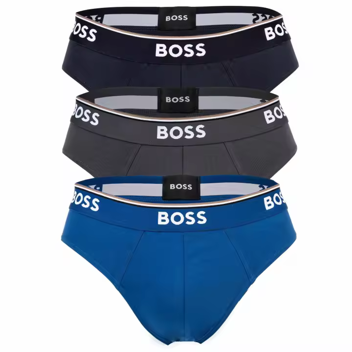 BOSS Calzoncillos para hombre, paquete de 3 - Briefs 3P Power, algodón elástico, logotipo, color sólido Briefs 3P Power - 1