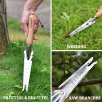 1pc Herramienta De Jardín Alejador De Malas Hierbas Acero Inoxidable Con Puntas Filosas Para Yarda Y Aseo Del Jardín - details 2