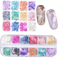 12 Grillas De Esmalte De Uñas Con Esmaltes De Concha De Abulón Decoración Natural 3D Para Manicura DIY Adornos De Belleza Herramienta De Técnica De Uñas - details 0
