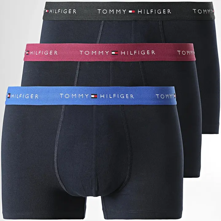 Bóxer Tommy Hilfiger -3 Pack- Signature Cotton Essentials (Marino Cint. Azul, Negro y Granate) - 1