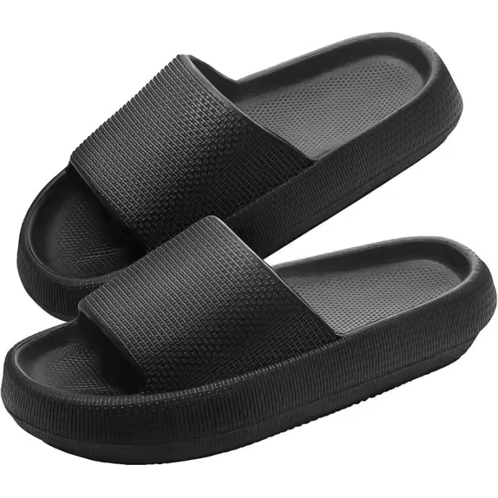 Zapatillas Cómodas Para El Hogar y La Ducha Chanticlas de Verano Antideslizante Rosa Negro - 1