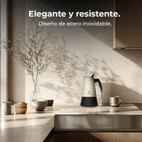 Cafetera italiana Cecotec Piccolina 400 Beige de acero inoxidable 4 tazas - details 3