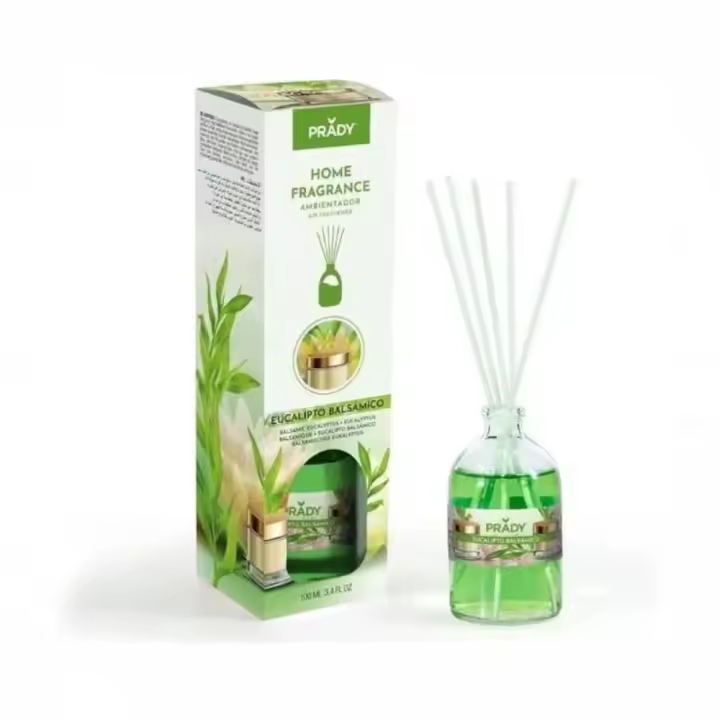 Eucalipto Balsámico Ambientador de Varillas Difusor de Aromas Mikado Prady 100 ml Aromaterapia Esencias para el Hogar - 1