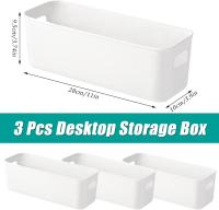 Bailtouk 3 Piezas Caja de Almacenamiento, Cajas Organizadoras de Plastico, Cestas Organizadoras con Asas Pequeños de Almacenaje para Cocina, Armario, Oficina, Baño (28×9,5×10cm) - details 0