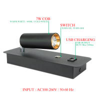 Lámpara De Pared LED Para Interiores 7W Con Carga USB Luz De Pared Moderna Nórdica Para Dormitorio Y Sala De Estar Interruptor Incluido - details 3
