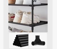 10-tier shoe rack, good size and removable, 33x33x173 cm, metal frame and fabric shelves, perfect for hallways and bedrooms, black - details 5
