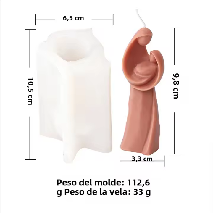 Molde De Silicona 3D Para Vela Mom Con Bebé Virgen Mold De Cera Y Resina Figura Humana Regalos De Arte Abstracto Familiar - 1