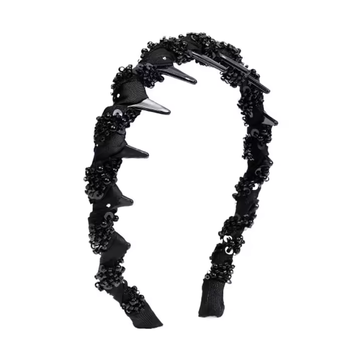 Headband De Mujer Con Borlas Cinta Para Afeitar Dientes Antideslizante Accesorio De Moda Para El Cabello Uso Casual - 1