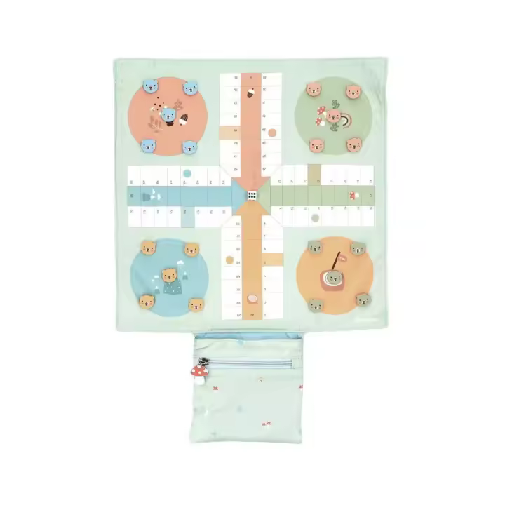 Juego de Mesa Ludo Portátil con Tablero de Tela - Mönneka - 1