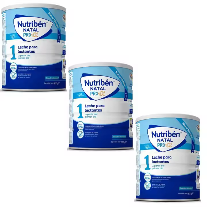 Nutriben Nutribén Natal 1 Pro Alfa Pack 3x800g para Lactantes - Sin Aceite de Palma - 1