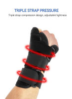 GOBYGO 1Pcs Tornillo Ajustable De Muñeca Placa De Acero Fibra De Carbono Con Correa De Dedo Músculo Guardia De Mano Unisex Negro/Gris Tamaño Libre - details 3
