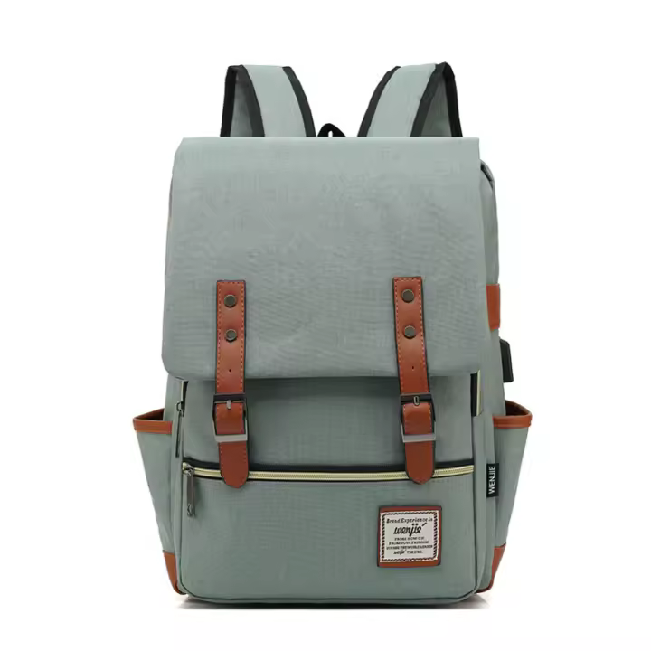 Mochila de Lona para USB Bolsa de Carga para Mujeres Mochila Casual para Escuela y Viajes Estilo de Moda para Adolescentes Chicas Hombres - 1