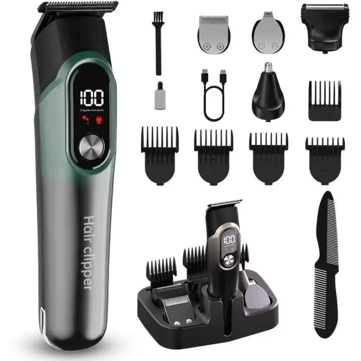 Cortadora de pelo para hombres especializada en cinco en uno, línea / inalámbrica, barba, orejas nasales, modificación corporal, cortadora de pelo con tecnología de carga inteligente - 1