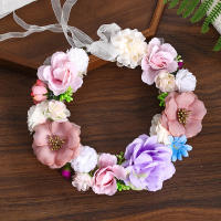 Corona De Flores Artificiales Para Novia Y Mujeres Adorno De Cabeza De Novia Diadema De Flores Tamaño M Accesorio Para El Cabello De Fiesta - details 2