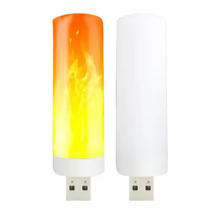Lámpara De Noche USB LED Con Efecto De Velocidad De Velas Decorativas Luz De Ambiente Inalámbrica Para Decoración De Habitaciones Y Festivales - 1