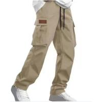 2024 nuevos pantalones de trabajo para hombres, pantalones casuales rectos sueltos para hombres europeos y americanos, pantalones de bolsillo para ropa de trabajo para hombres - details 9