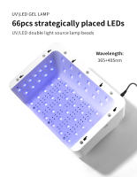 Lámpara LED UV 2-en-1 Con Almohadilla De Descanso Para Manos Para Pólvora De Gel 72W Secador De Uñas Con 4 Tiempos Para Uso En Salón O Hogar - details 5