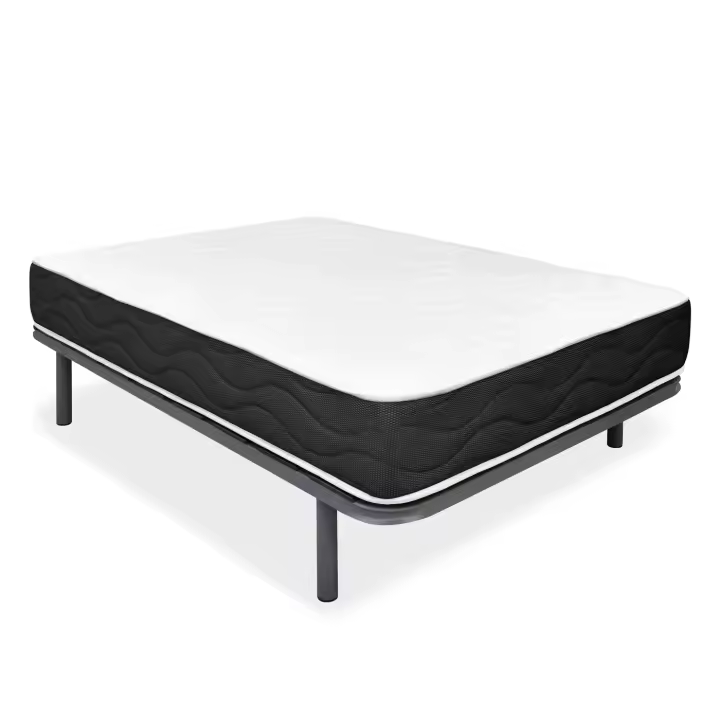 Pack Somier de Laminas Reforzadas con Colchón Juno Viscoelástico - Altura 18cm (+- 2cm) - Alta calidad - Fabricado en España - Somnia Descanso [Envío y subida a domicilio] - 1
