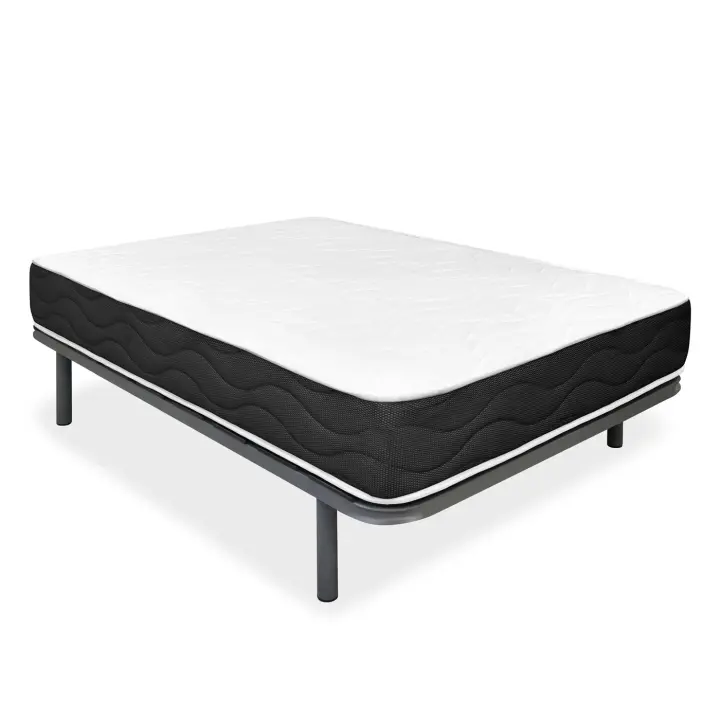 Pack Somier de Laminas Reforzadas con Colchón Juno Viscoelástico - Altura 18cm (+- 2cm) - Alta calidad - Fabricado en España - Somnia Descanso [Envío y subida a domicilio] - 1