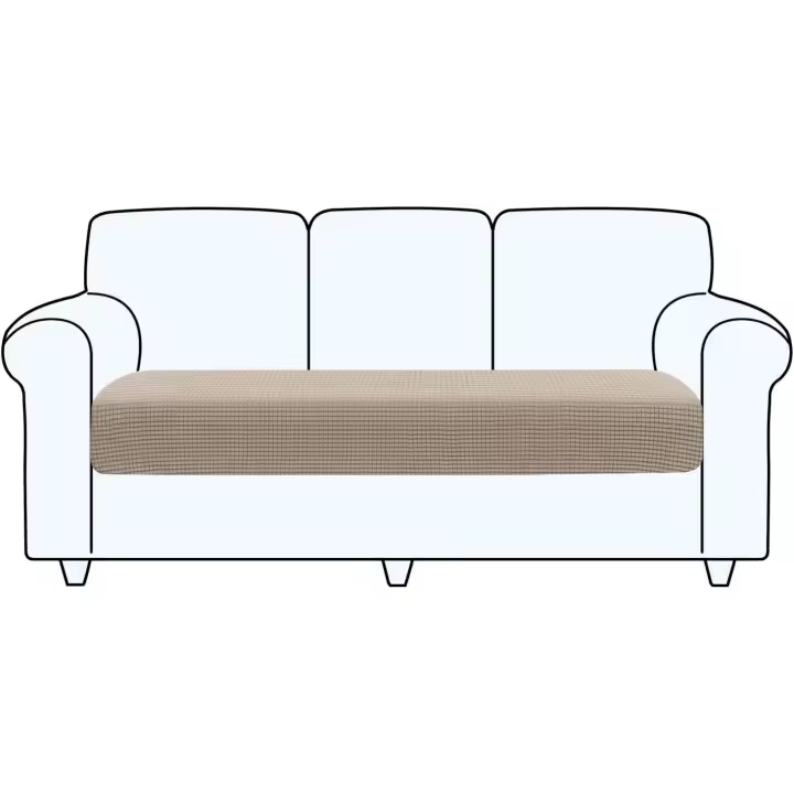 Fundas de cojín para sofá,Protector de cojín de Asiento de Tela de poliéster de Alta Elasticidad (Caqui, 3 Plazas) - 1