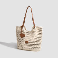 Bolso de paja tejido a mano de gran capacidad para mujer, nuevo bolso de hombro para vacaciones en la playa, bolso de mano para uso diario - details 2