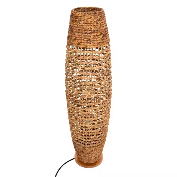 Atmosphera Lámpara de Pie SP Arena Natural H 118cm - Pantalla de Papel Tejido y Base de Madera de Haya - 1