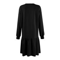 Vestido De Mujer Otoño Manga Larga Pullover Cuello Redondo Rib Knit Patchwork Suéter Cómodo Casual Mini Vestidos Estilo Vintage - details 30