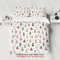 Juego De Cama Navideño 3 Piezas Con Patrón De Árbol De Navidad (1 Funda De Edredón + 2 Fundas De Almohada) Set De Algodón Suave Y Cómodo - details 8