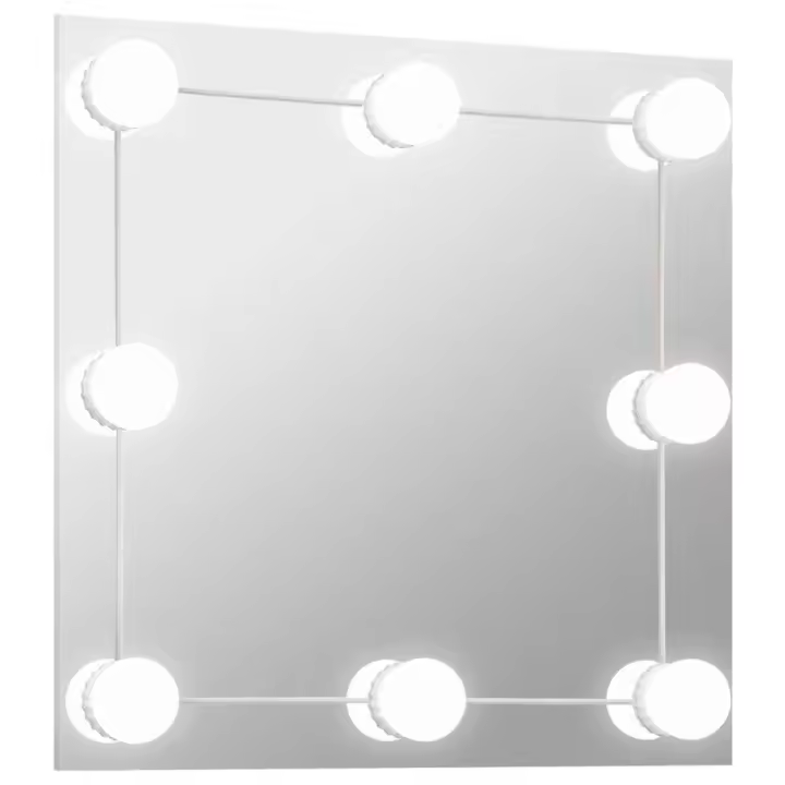 vidaXL Espejo de Pared con Luces LED Cuadrado de Vidrio Pasillo Cuarto de Baño Dimensiones 40 x 40 cm,  30 x 60 cm,  50 x 50 cm y mas - 1