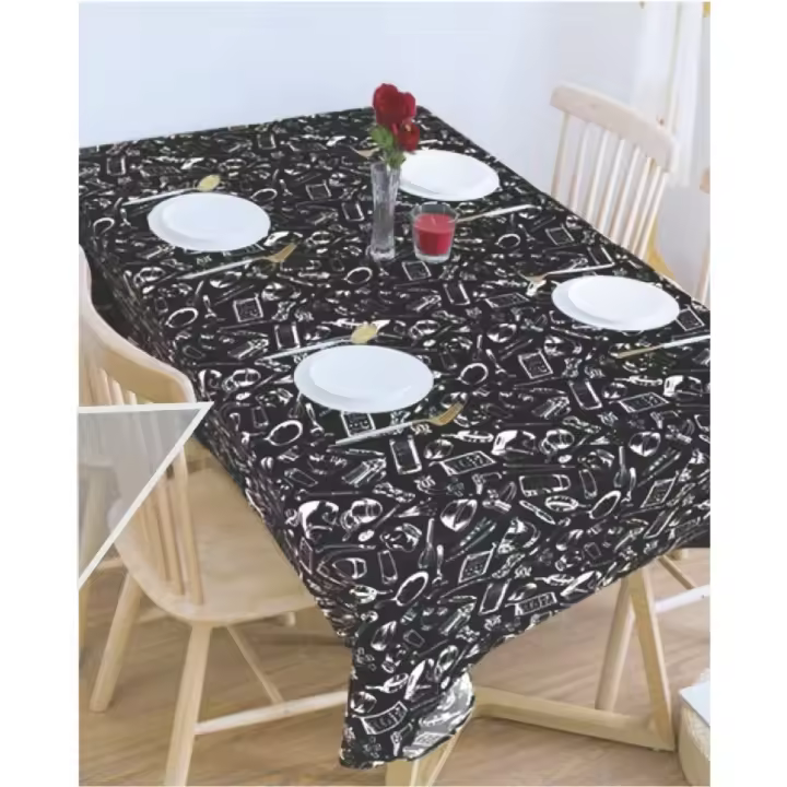 1 pieza de mantel elegante y de poliéster – Antimanchas, 100% Poliester impermeable Colores vivas, cubierta rectangular para mesa de comedor para decoración del hogar, pícnic, reuniones festivas y cocinas modernas, mantel para pícnic | Decoración de mesa - 1