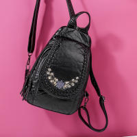 Mochila Pequeña De Cuero Genuino Para Mujer Bolso De Hombro Suave De Cuero Oveja De Alta Calidad Moda Escuela Para Teenager Chicas - details 3
