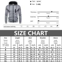 Chaqueta De Moda Para Hombres Con Capucha Cierre De Cremallera Manga Larga Sudadera De Fleece Casual Deportiva Talla Grande Negro Blanco - details 0