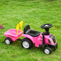 HOMCOM Tractor para Niños de 12-36 Meses con Remolque Extraíble Coche Correpasillos con Bocina Faros Pala Asiento de Suelo 25 cm y Rastrillo Carga 25 kg 91x29x44 cm - details 1