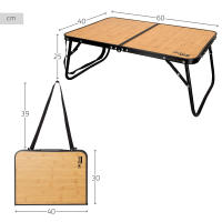 Mesa plegable camping Aktive, diseño de madera, con asa para transportar, medidas 60x40x25cm, Material aluminio - details 3