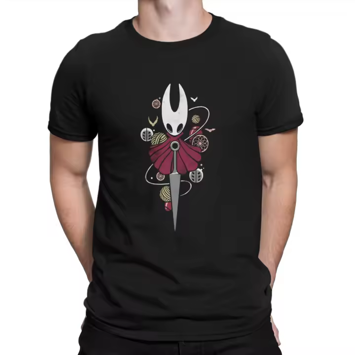 Camiseta Vintage De Algodón 100% Para Hombres Pretty Art All Knight Juego Hollow Knight Estilo Casual Cuello Redondo Manga Corta - 1